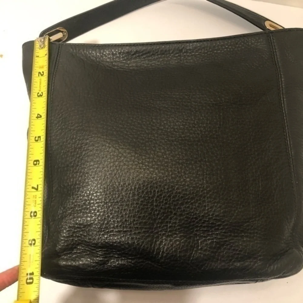 Michael kors black pebbled leather hobo bag